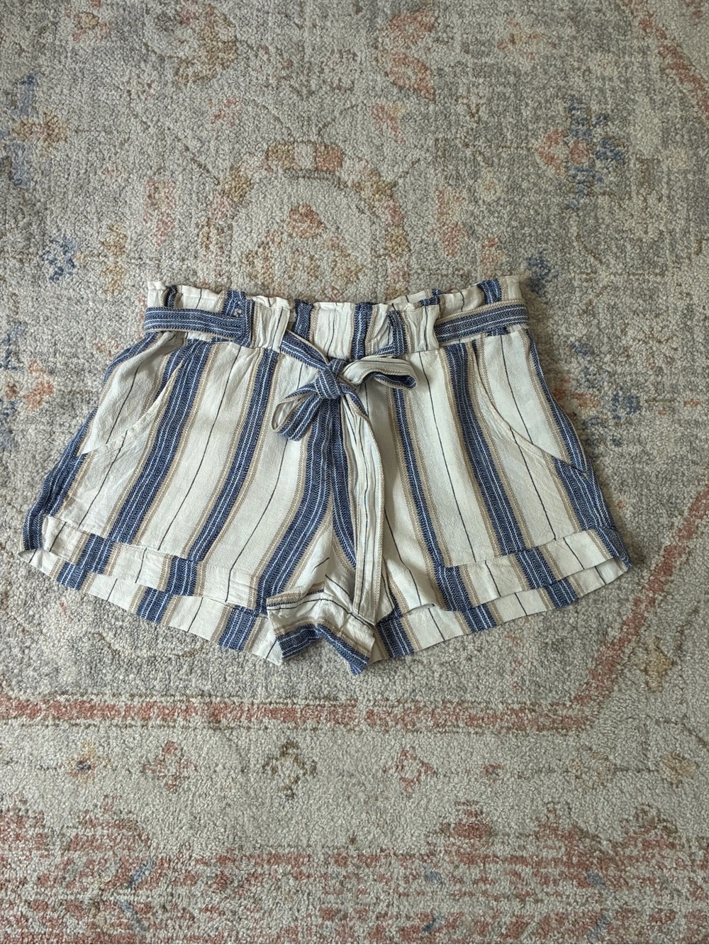 Indigo Rein - Linen Tie-Wasted, Paper Bag Shorts